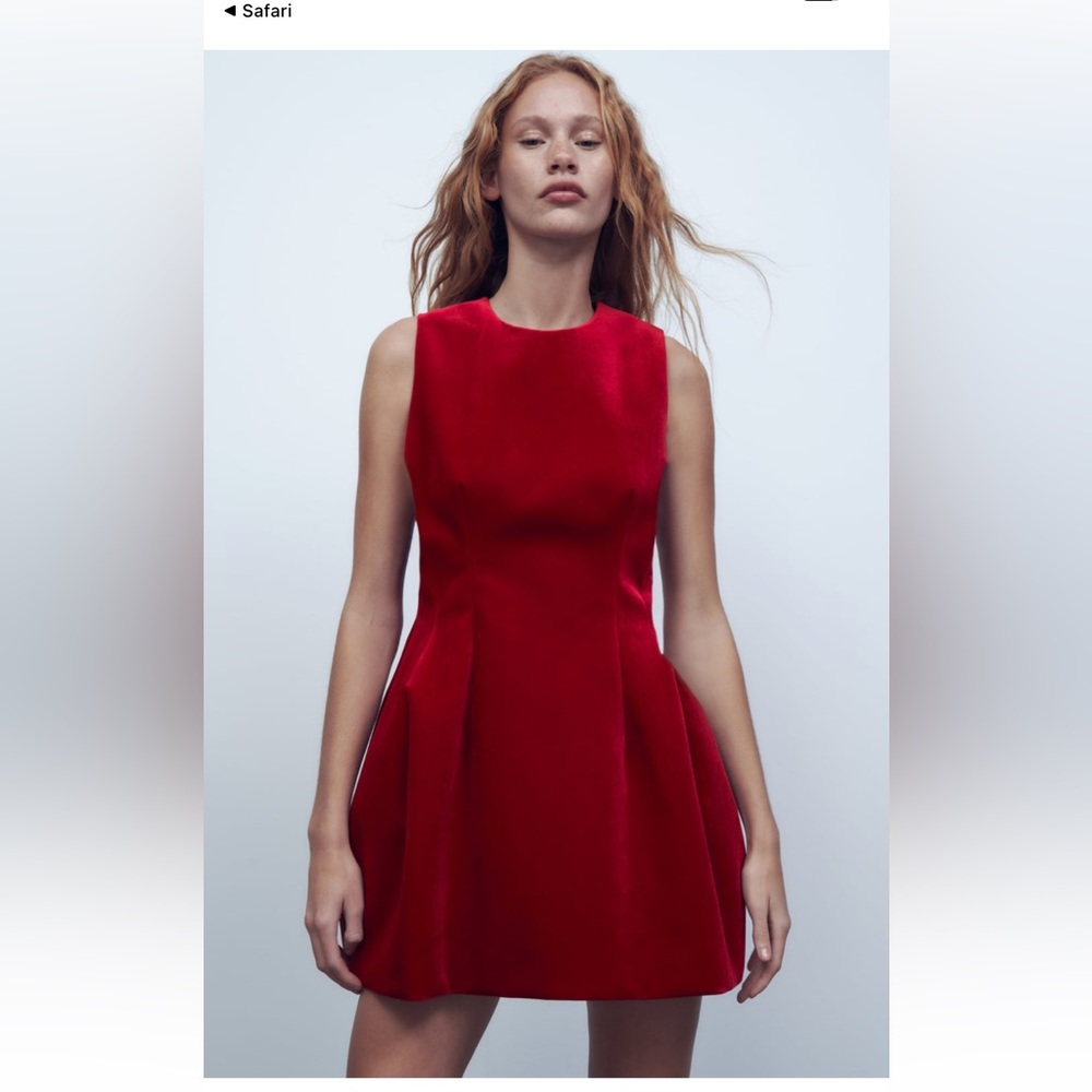 Zara velvet red mini dress sz xxl